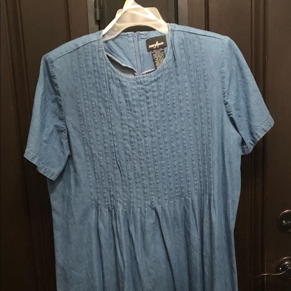 Denim ankle length dress by Positive Attitude